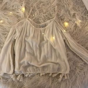 boho american eagle off shoulder top